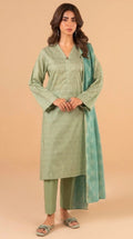 Alkaram 3-Piece Unstitched Lawn Suit - Light Green (MSB25-155-Light Green)