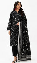 Alkaram 3-Piece Unstitched Lawn Suit - Black & White (MSB-02-26-151)