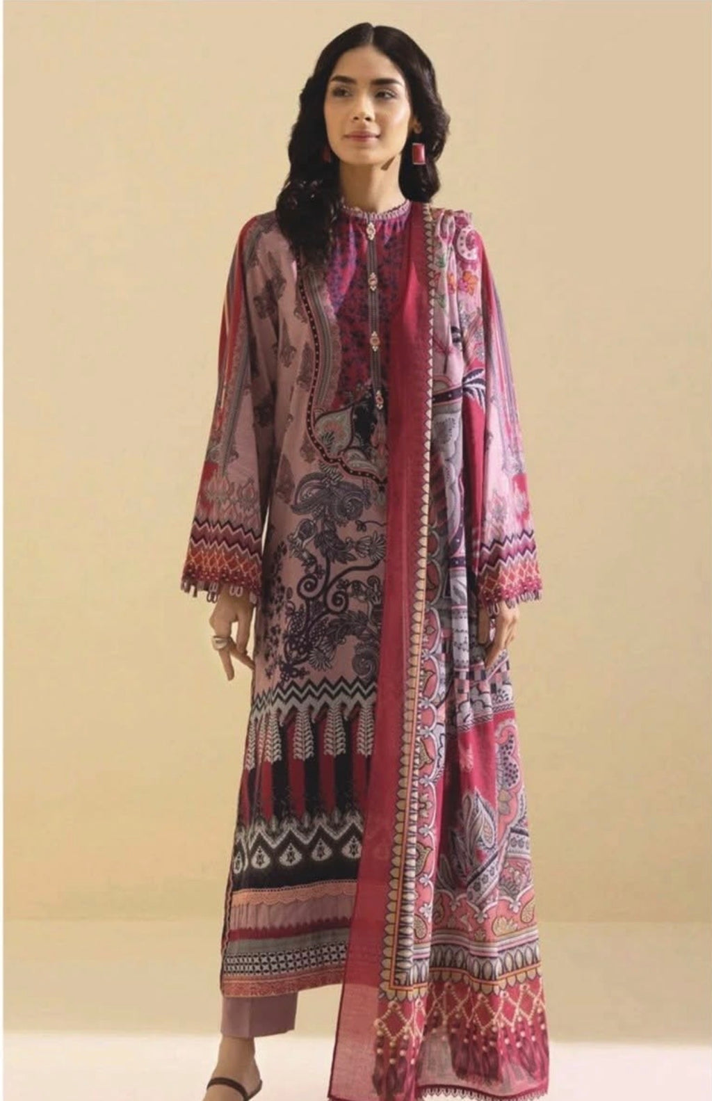 Sapphire 3-Piece Unstitched Printed Lawn Suit - Daily Collection