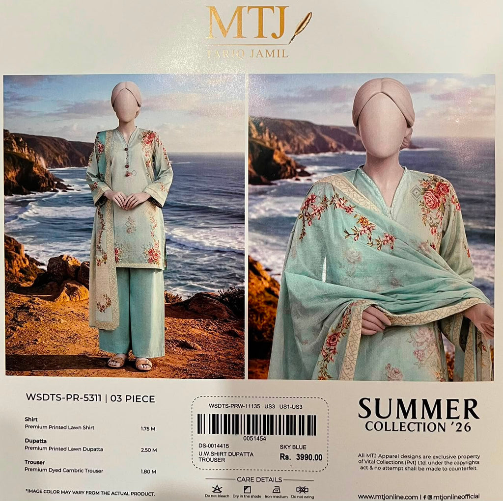 MTJ I DIGITAL PRINTED PREMIUM QUALITY I 3 PCS LAWN