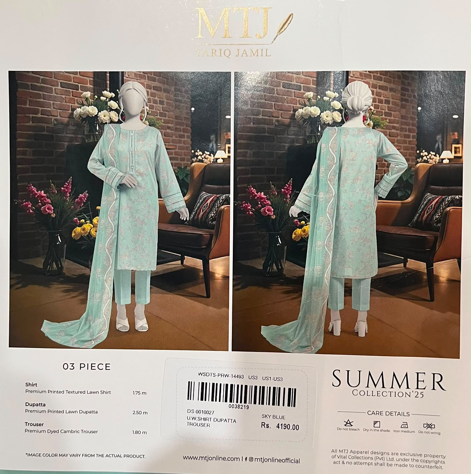MTJ I PREMIUM QUALITY PRINTED 3 PCS LAWN